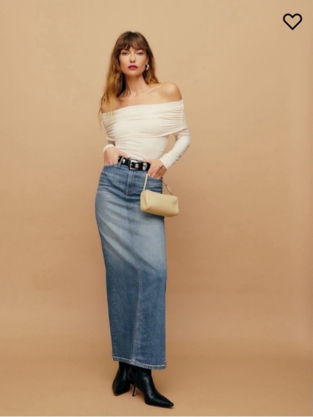 Reformation Blue Daria Ultra High Waist Denim Maxi Skirt in Merritt